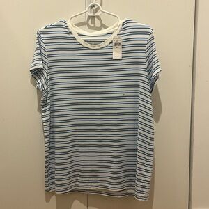 Striped women’s tee shirt blue and white